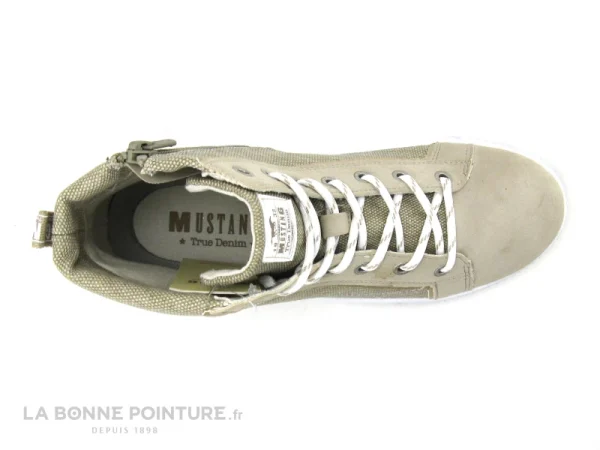 marque pas cher Meilleure vente ❤️ Mustang 👟 Shoes Mustang 1419-502-243 Ivory – Basket Montante Femme ❤️ 7