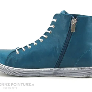 Remise 🔥 Andrea Conti 0341500-391 Topas – Basket Montante Femme Cuir Bleu 🔔 jusqu'à 11