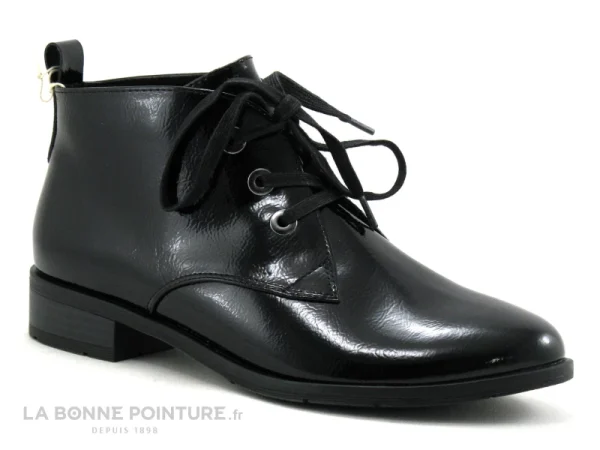 Bon marché 🔔 Femme Marco Tozzi 2-25120-35 Black – Chaussure Montante Noir Verni ✔️ jusqu'à 1