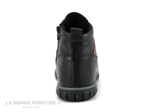 boutique en ligne france Bon marché 🎁 Karyoka QUINTO Noir – Oeillets Multicolores – Chaussure Montante Femme 💯 5