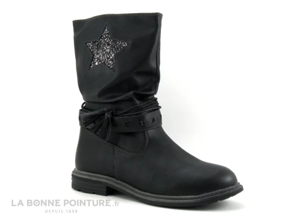 mode Coupon 😀 Junior BM Footwear 2161002 Black – Botte Fille Noire – Etoile Paillettes 🌟 4