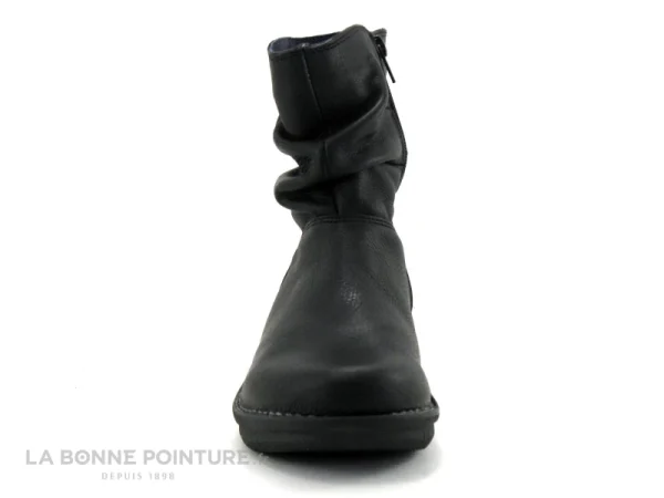 Le moins cher 😀 Jungla 7559 Noir – Tige Plissee – Bottine Femme Cuir Noir 😉 magasin 3