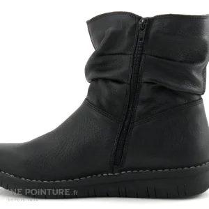 Le moins cher 😀 Jungla 7559 Noir – Tige Plissee – Bottine Femme Cuir Noir 😉 magasin 13