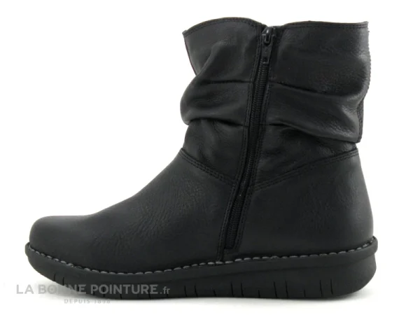 Le moins cher 😀 Jungla 7559 Noir – Tige Plissee – Bottine Femme Cuir Noir 😉 magasin 4