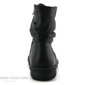 Le moins cher 😀 Jungla 7559 Noir – Tige Plissee – Bottine Femme Cuir Noir 😉 magasin 15