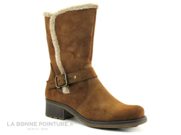 marques pas cher Budget 😉 Jet’7 Jet 7 CHAGRIN Camel – Bottine Femme Marron – Doublure Chaude 💯 1