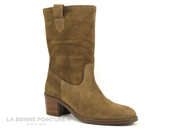 mode pas cher Sortie 👍 Femme Patricia Miller 5152FR Sade Taupe – Botte Cuir Velours Marron ✨ 1