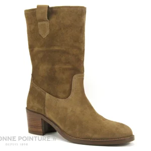 mode pas cher Sortie 👍 Femme Patricia Miller 5152FR Sade Taupe – Botte Cuir Velours Marron ✨ 17