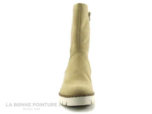 prix le plus bas Vente flash ✨ Femme Rieker X5752-60 Beige – Bottine Tige Haute Avec Semelle Crantee 🔥 3