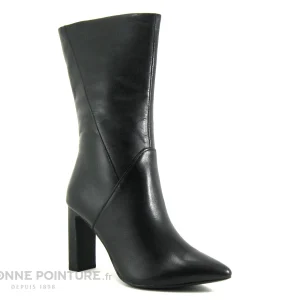 Coupon ✔️ Femme Tamaris 1-25349-29 Black – Bottine Talon Haut En Cuir Noir – Bout Pointu 👍 prix de gros 17