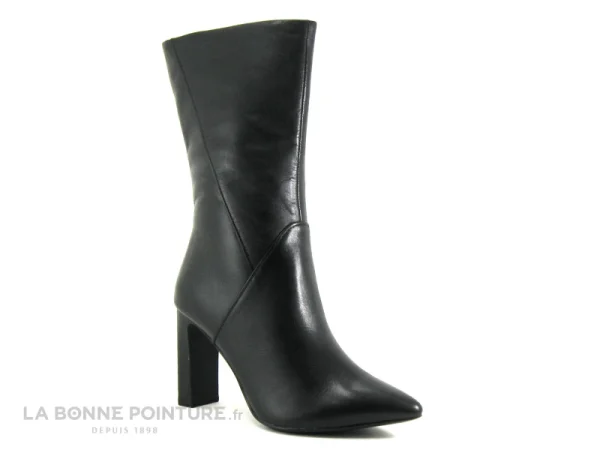 Coupon ✔️ Femme Tamaris 1-25349-29 Black – Bottine Talon Haut En Cuir Noir – Bout Pointu 👍 prix de gros 6