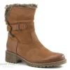 magasin solde Vente flash 🎉 Femme Com Un Point COTIS Camel – Bottine Cuir Marron Fourree 😉 22