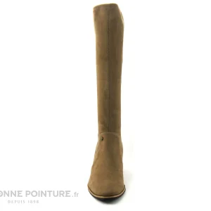 meilleur cadeau Sortie ❤️ Fugitive GIGUE Velours Taupe – Botte Stretch Femme Talon Haut 🎁 9