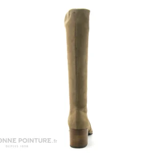 meilleur cadeau Sortie ❤️ Fugitive GIGUE Velours Taupe – Botte Stretch Femme Talon Haut 🎁 13