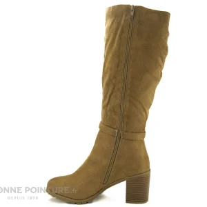 Promo 👍 The Divine Factory QL4722 Beige – Botte Femme – Talon Bloc 🎁 outlet soldes 11