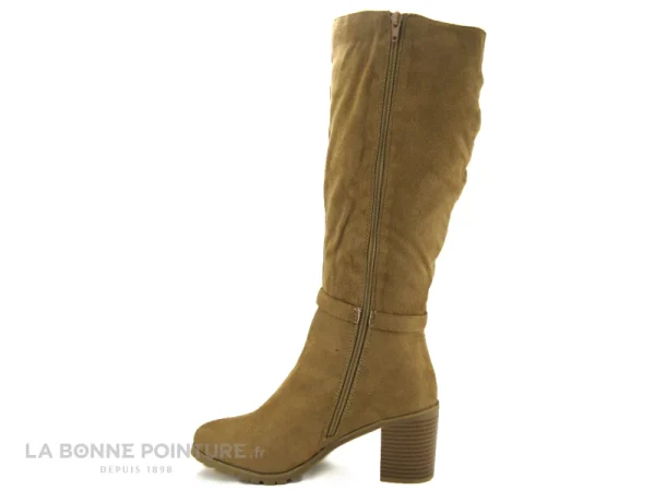 Promo 👍 The Divine Factory QL4722 Beige – Botte Femme – Talon Bloc 🎁 outlet soldes 4