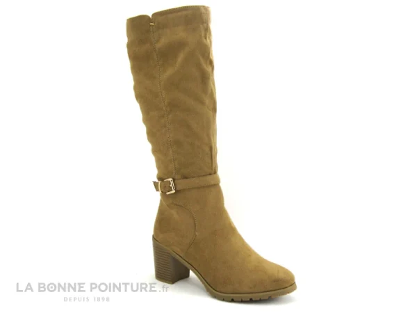 Promo 👍 The Divine Factory QL4722 Beige – Botte Femme – Talon Bloc 🎁 outlet soldes 6