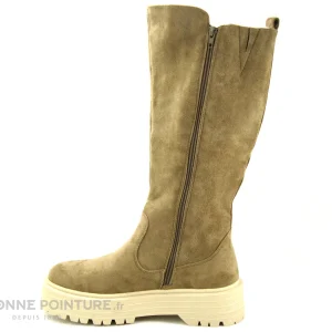 grand choix Promo ✔️ Millie Et Co Femme Millie And Co B841503 Taupe – Botte Beige – Semelle Epaisse 🌟 13