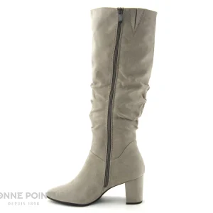 Meilleur prix ⭐ Femme Marco Tozzi 2-25519-27 – Velours Beige Taupe – Botte Talon Haut 👏 De super promotions disponibles 11