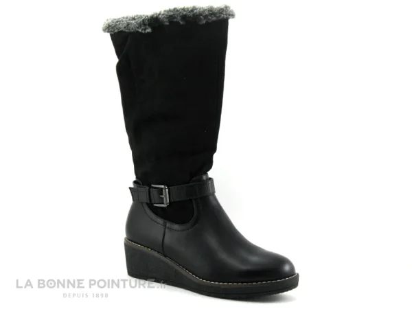 à prix d'occasion Sortie 🧨 Femme The Divine Factory PI4555 Noir – Botte Talon Compense 🔔 1