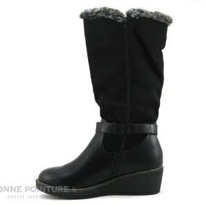 à prix d'occasion Sortie 🧨 Femme The Divine Factory PI4555 Noir – Botte Talon Compense 🔔 7