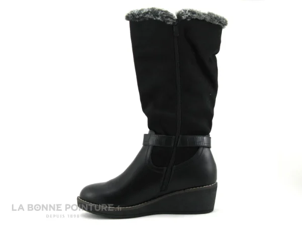 à prix d'occasion Sortie 🧨 Femme The Divine Factory PI4555 Noir – Botte Talon Compense 🔔 3