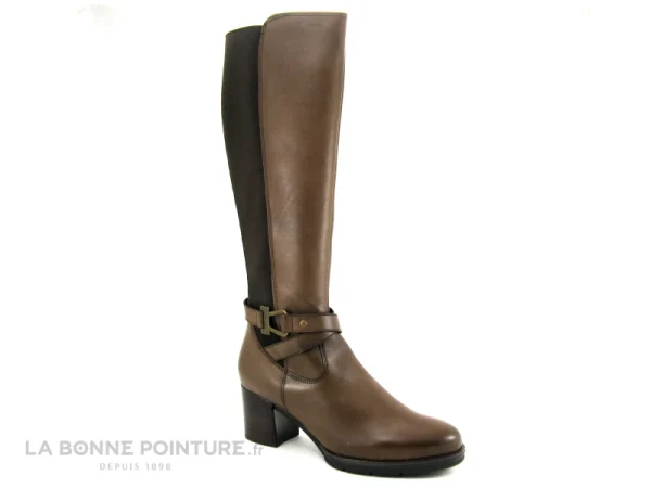 De gros ❤️ Lily Mood FRISE Marron – Botte Femme – Talon Haut Epais 🎁 vente en ligne 1