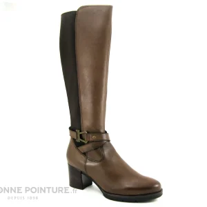 De gros ❤️ Lily Mood FRISE Marron – Botte Femme – Talon Haut Epais 🎁 vente en ligne 17