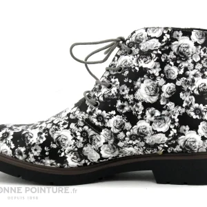 Budget ⭐ Feel’In Femme Feel In HOMEO – Noir Fleuri – Chaussure Montante 🔥 REMISE 13