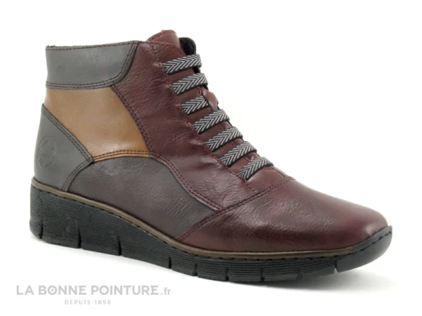 Le moins cher ✔️ Femme Rieker 53774-35 – Bordeaux Muscat – Chaussure Montante ✔️ mode 1