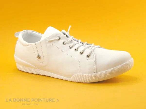 Offres 😍 Andrea Conti 0345724 White – Basket Basse Femme Cuir Blanc ✔️ destockage 1