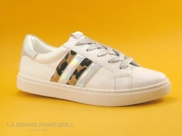 marque pas cher Acheter 👏 Femme The Divine Factory QL3944 Blanc Argent Leopard – Tennis Blanche F 🥰 1