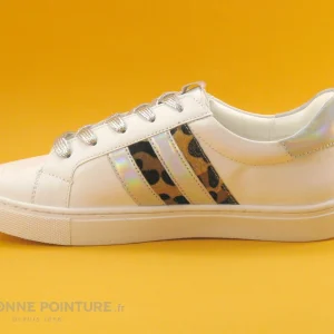 marque pas cher Acheter 👏 Femme The Divine Factory QL3944 Blanc Argent Leopard – Tennis Blanche F 🥰 13