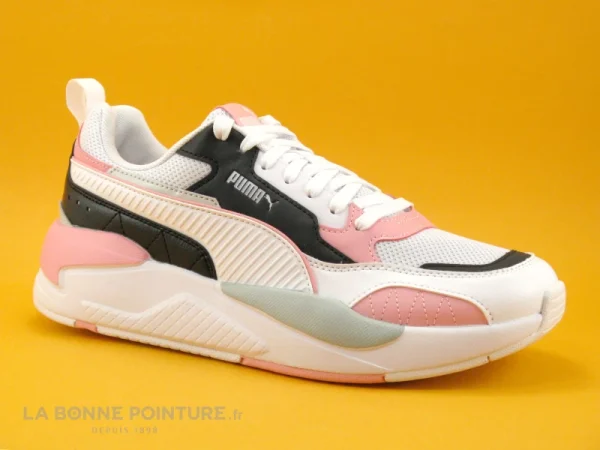 aux meilleurs prix Top 10 👏 Junior Puma X RAY 2 Square Blanc Rose Noir – Basket Semelle Epaisse ⭐ 1