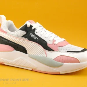 aux meilleurs prix Top 10 👏 Junior Puma X RAY 2 Square Blanc Rose Noir – Basket Semelle Epaisse ⭐ 17