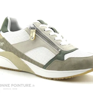 Grosses soldes 🔥 Mustang 👟 Shoes Femme Mustang 1358-308-41 – Beige Blanc – Basket Semelle Compensee 🎁 prix le plus bas 17