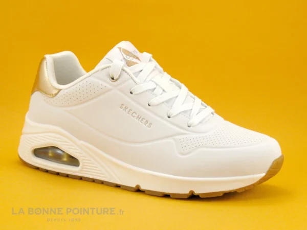 france Vente flash 😉 Skechers 177094 Uno Golden Air – White – Basket Basse Blanche – Femme ✔️ 1