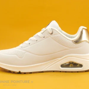 france Vente flash 😉 Skechers 177094 Uno Golden Air – White – Basket Basse Blanche – Femme ✔️ 11