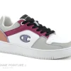 magasin paris Meilleure vente ❤️ Femme Champion REBOUND 2-0 Low S1332-CHA – Blanc Rose Gris – Basket 🔥 25