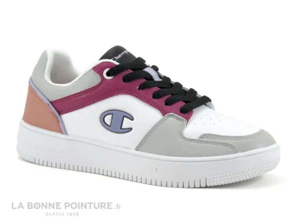 magasin paris Meilleure vente ❤️ Femme Champion REBOUND 2-0 Low S1332-CHA – Blanc Rose Gris – Basket 🔥 1