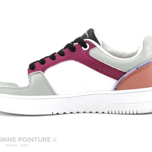 magasin paris Meilleure vente ❤️ Femme Champion REBOUND 2-0 Low S1332-CHA – Blanc Rose Gris – Basket 🔥 13