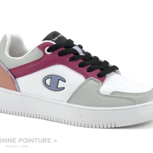 magasin paris Meilleure vente ❤️ Femme Champion REBOUND 2-0 Low S1332-CHA – Blanc Rose Gris – Basket 🔥 17