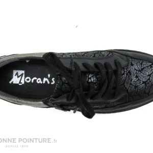 Meilleure vente 😍 Moran’s Morans KARTE Noir Argent – Basket Basse Femme En Cuir Avec Zip 💯 site soldes 19