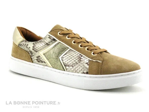 Protections acheteurs Acheter ⭐ The Divine Factory QL4704 Taupe – Or Python – 👟 Sneakers Femme 🛒 1