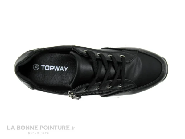 Sortie 👍 TopWay B775860 Black – Basket Noire Femme Zip Et Lacet ❤️ Promotio de vente 4