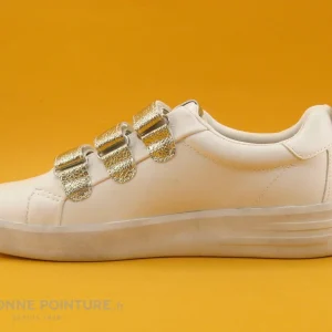 Promo 🥰 Tamaris 1-24712-28 White Lt Gold – Basket Femme 3 Velcros 😍 Paiement sécurisé 13