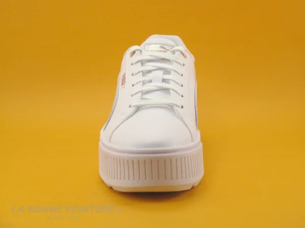 Budget 👍 Femme Puma KARMEN Shine – White – Fizzy Melon – Basket Plateforme ⌛ grande surprise 3