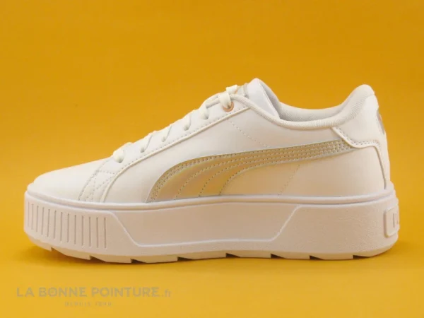 Budget 👍 Femme Puma KARMEN Shine – White – Fizzy Melon – Basket Plateforme ⌛ grande surprise 4