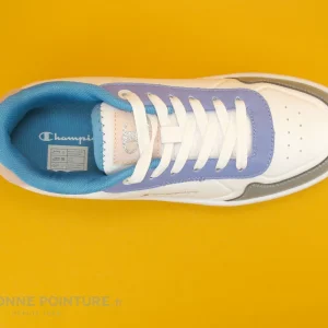 Tout neuf ⭐ Femme Champion REBOUND PLATFOR S11473 – Basket Blanc Bleu Gris Rose 🌟 Dernières Nouveautés 19