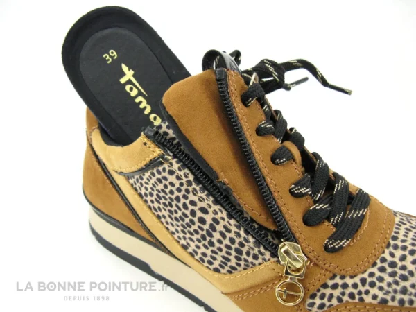 haute qualité Budget 🔥 Tamaris 1-23604-27 Cognac Leopard – 👟 Sneakers Mode Femme ✔️ 6